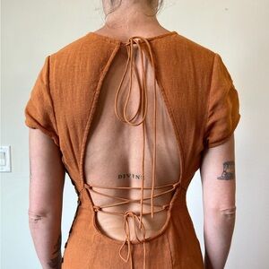 Free People burn orange line dress - size small